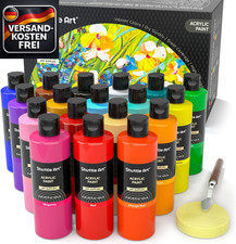 Acrylfarben Set 18 Farben 250ml hohe Pigmentierung für Künstler und Bastler
