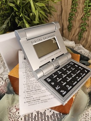 Travel Digital Calendar World Time Calculator Alarm Flip Open New In Box