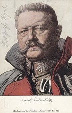 Ansichtskarte Hindenburg: Feldpost Stuttgart 1915 nach D&uuml;sseldorf