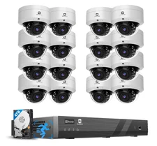 GWSECU 16 Channel Security Camera System PoE 16pc 5MP Dome IP66 IK10,‎G51616VD54