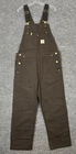Carhartt Mens Iconic R01 Duck Bib Overalls Dark Brown Size 34X30 Work Wear