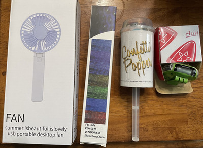Lot gadgets Hand-Held Fan USB Lights Pedometer Confetti Popper UNUSED gifts WORK