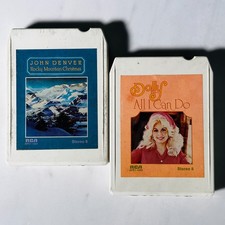 Country - 8-Track Tape Lot of 2 - Dolly Parton All I Can - John Denver Christmas