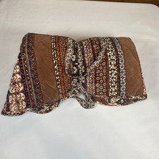 Vintage Brown Patterned Quilt Blanket