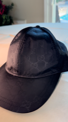 Gucci GG Monogram Black Mesh Trucker Hat Cap 510950 4HD47 Made in