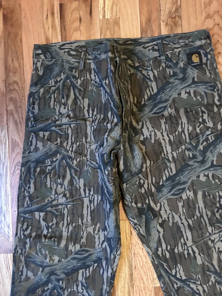 Vintage CARHARTT Mens Size 40x30 Mossy Oak Treestand Camo Canvas Hunting Pants - Image 2 of 4