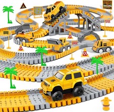 Kids Toys 253 PCS Construction Race Tracks Toy for 3 4 5 6 7 8 Year Old Boys Gir