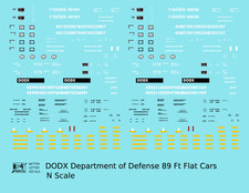 K4 N Scale Decals Department Of Defense Army DODX Flat Car