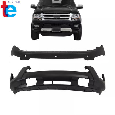Front Upper Lower Bumper Cover For Ford Expedition 2015-2017 W/Radar Holes