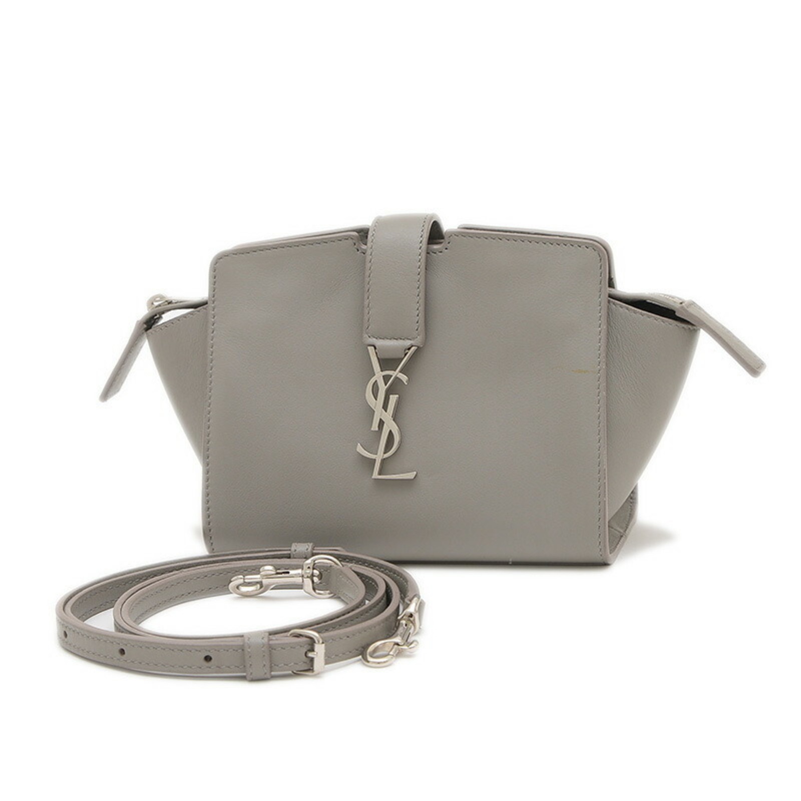 Borsa a tracolla Saint Laurent Toy Cabas pelle grigio 452322 BJ50N 2825 GZl17j5p