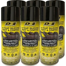 Design Engineering DEI High Temp Paint 10301 6pk; Hi-Temp 12oz Black Silicone