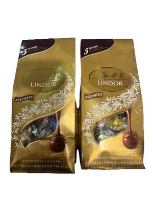 2 BAGS OF LINDT LINDOR ASSORTED CHOCOLATE TRUFFLES 21.2 OZ 5 FLAVORS FREE SHIP!