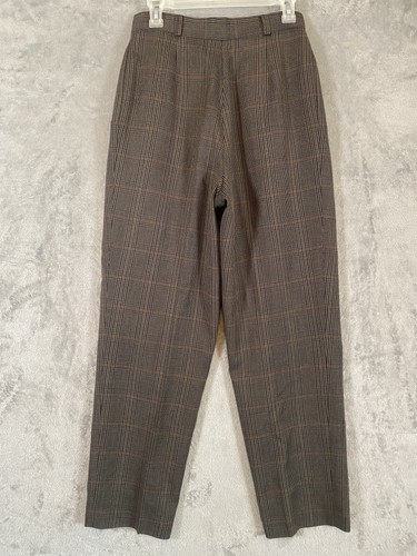 Vintage Alanni Donnybrook Pants Womens 8 Plaid Wool Pleated High Rise 90s - Picture 11 of 11