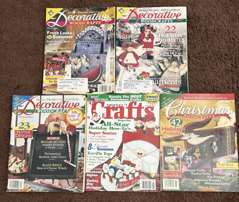 Lot of 5 Decorative Woodcraft Magazines