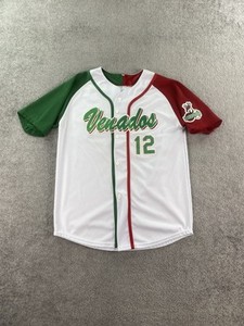 Venados Jersey Mens Medium White Green Mexico Baseball Game Worn Player Issue