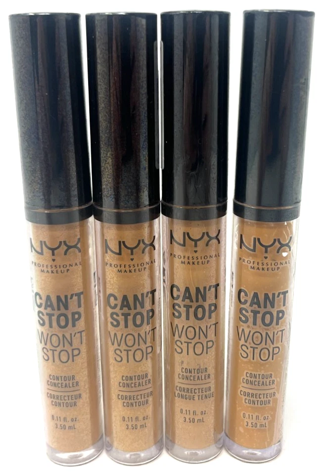 (4) NYX Can't Stop Won't Stop Contour Concealer Sealed CSWSC14 - Golden Honey - Image 1 of 3