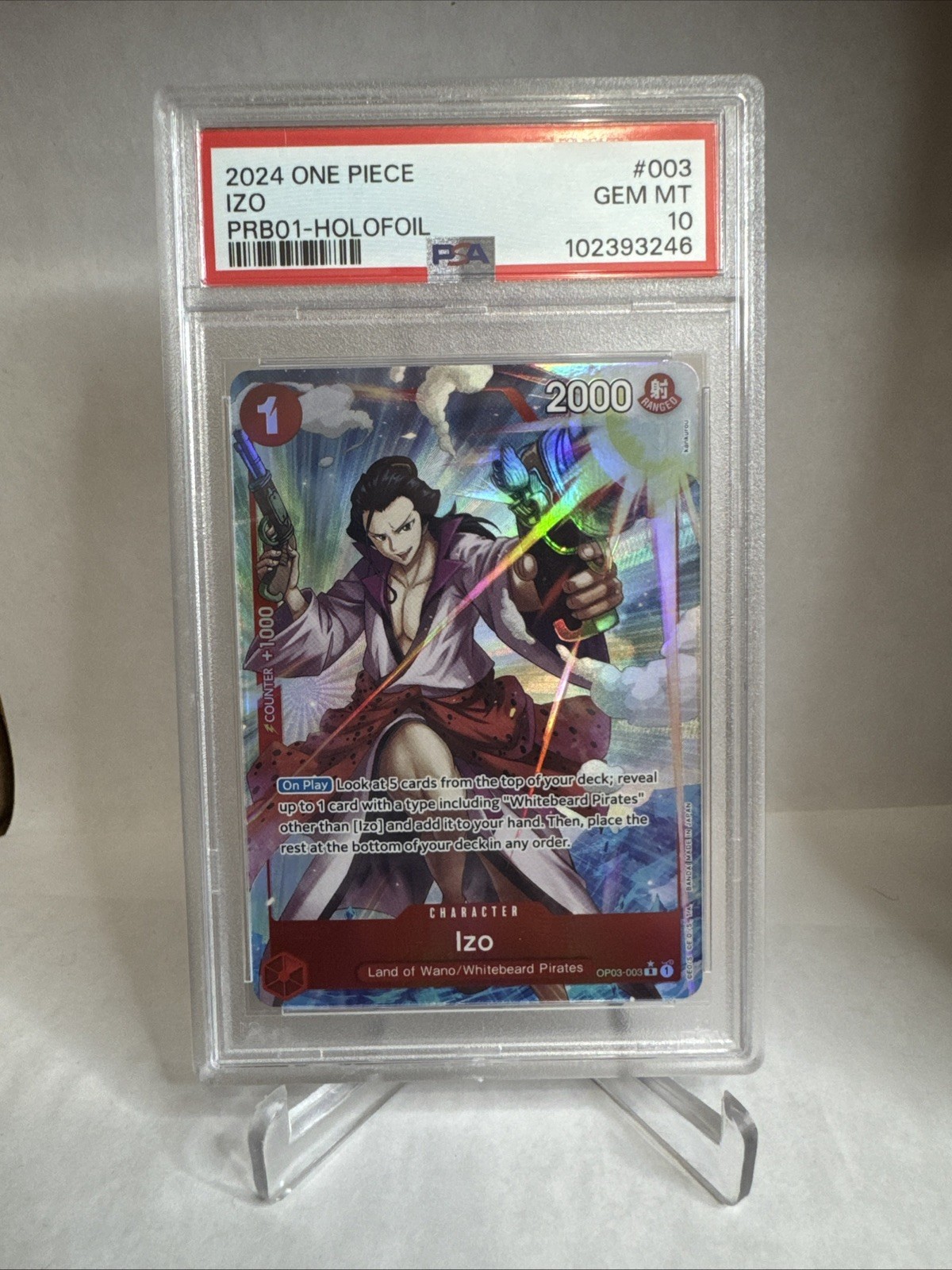 2024 ONE PIECE PRB01-PREMIUM BOOSTER THE BEST HOLOFOIL IZO PSA 10