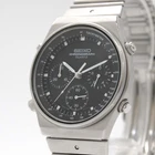 Vintage [NEAR MINT] SEIKO CHRONOGRAPH 7A28-701A Black Qz Men's From JAPAN Y974