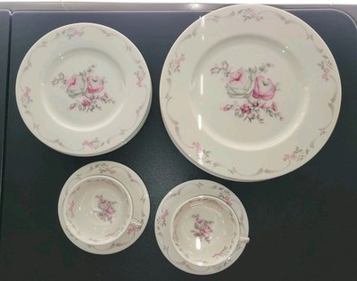 Castleton China BELROSE USA   6 Dinner Plates 6 Salad Plates 2 Cups & Saucers 
