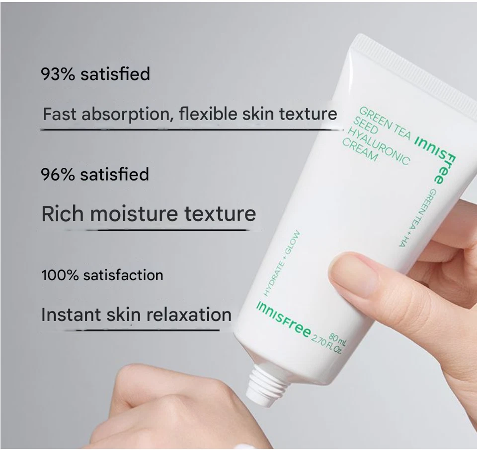 Crema hidratante de ácido hialurónico de té verde [tubo] 50 ml x 2 Foto 2 de 3