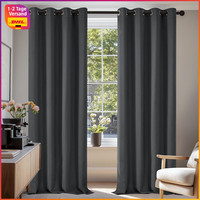 Gardinen Blickdicht KäLteschutz Dunkelgrau 200X140 Cm 2Er Set Schlafzimmer