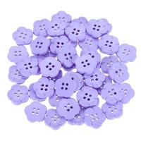 "50Stk BlumenknöPfe 3/4\" Resin NäHen Deko KnöPfe FüR Kleidung Lila"