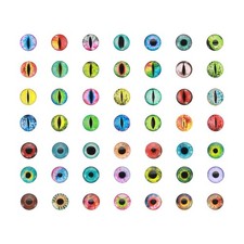 100Pcs 6mm Dragon Eyes Round Glass Eyes Animals Crochet Eyes Mix Colors