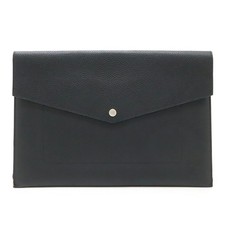 Louis Vuitton Taurillon Leather Pochette Envelope Clutch Women Black One Size