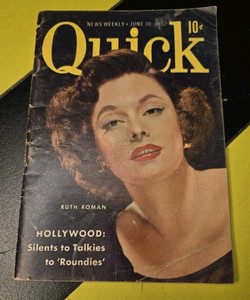 RUTH ROMAN HOLLYWOOD SILENT Quick News Weekly Magazine June 30 1952 COVER 