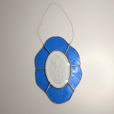 Vintage Stained Glass Sun Catcher Beveled Hummingbird Wall Art Leaded