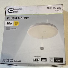 Commercial Electric Flush Mount 9.2 in LED Ceiling Light, Bright White, Dimmabl  