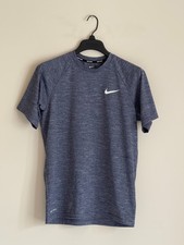 Nike Swim Dri-Fit Hydroguard Shirt UPF 40 NESSA589 Blue Athletic Men's Small