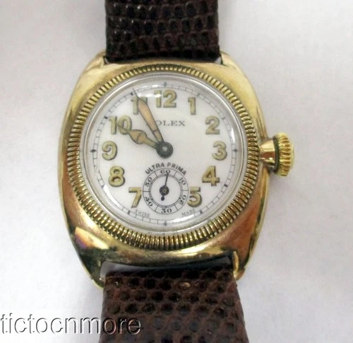 VINTAGE BRITISH 9K ROLEX ULTRA PRIMA OYSTER CUSHION WATCH 274.789 16 RUBIS MENS