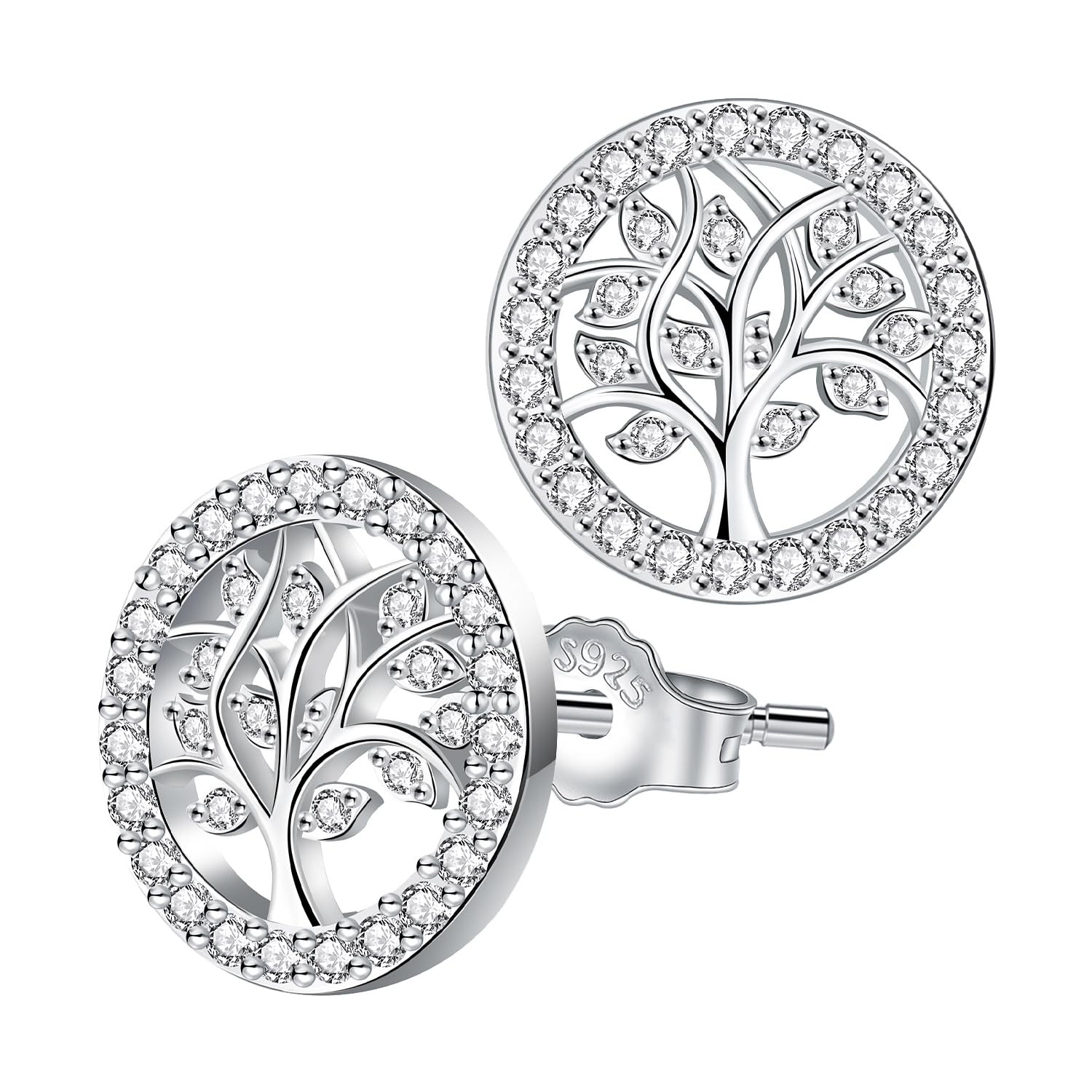 Boucles d'oreilles arbre de vie argent 925 pour illuminer votre quotidien