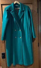 Vintage Jofeld green wool blend double breasted overcoat Large Made in USA