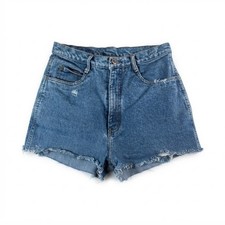 Vintage 90s Bill Blass High Waisted Denim Cut Off Shorts Medium Wash Sz 12