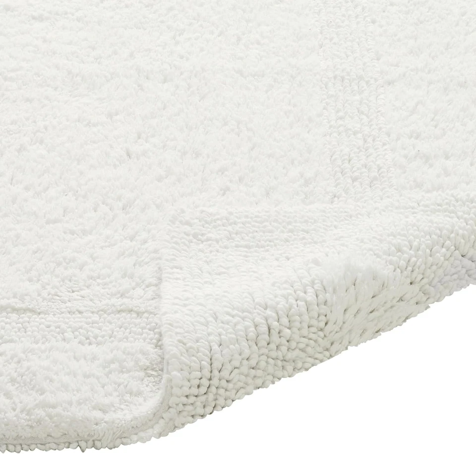 Alfombras de baño 100 % algodón suave acolchado 17"X24" baño absorbente de agua reversible Foto 3 de 4