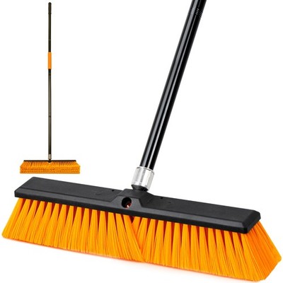 Outdoor Heavy Duty Push Broom Long Handle Floor Clean Large Garage Patio Deck