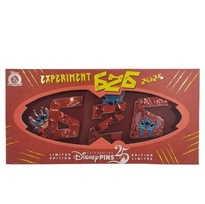 Disney Stitch 3 Jumbo Pin Set Experiment 626 Limited Edition 2025 Anniversary 25