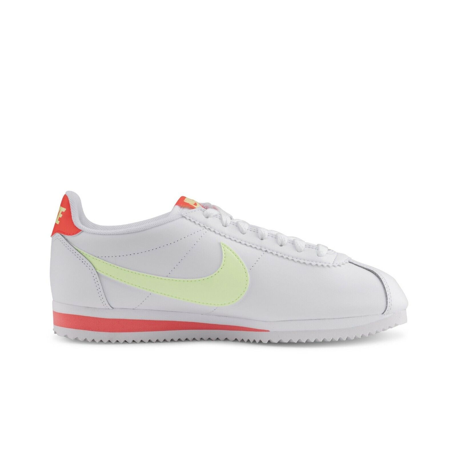Nike Classic Cortez Leather 807471 116 White/Barely Volt Wmn Sz 