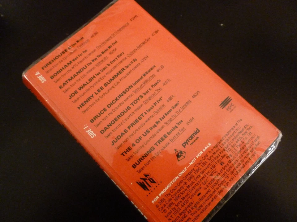 Coca Cola Rock Music #2 Cassette Sealed Judas Priest Joe Walsh Bonham Firehouse - Image 2 of 2