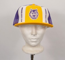VTG NOS 1980s Washington Huskies AJD Lucky Stripes Snapback Hat Sz L 80s Cap