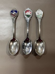 Three (3) Vintage Souvenir Spoons Texas, Nebraska And New Mexico