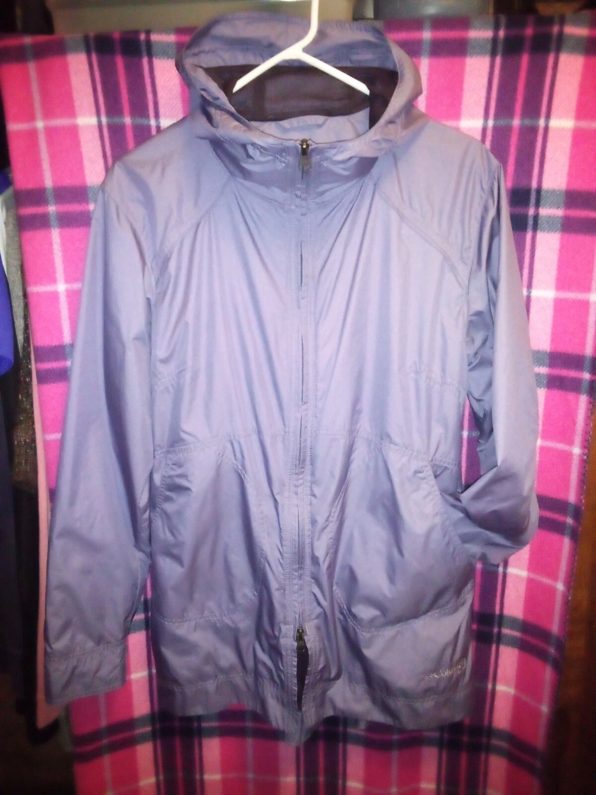 Columbia XCO Storm Jacket Womens Medium Periwinkle Waterproof Spring Hooded Coat
