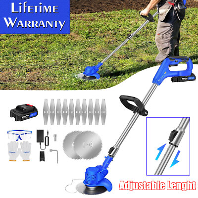 #ad Cordless Electric Weed Lawn Eater Edger Yard Grass String Trimmer Cutter Mower $48.95
