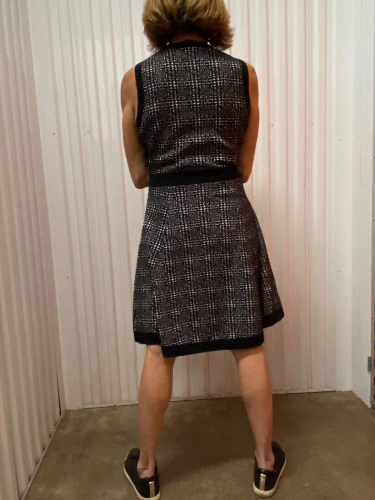 Abito completo KATE SPADE nero bianco maglia slvles skater mod west nuovo sm SC091