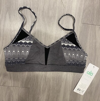 ALO Yoga Trace Sports Bra Sage Gray size SMALL S NWT New