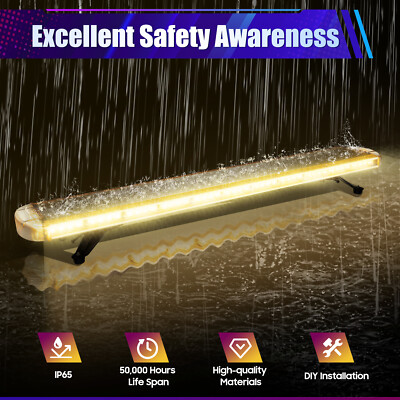 51'' 96 LED Strobe Light Bar Amber Emergency Beacon Warn Tow Truck Response