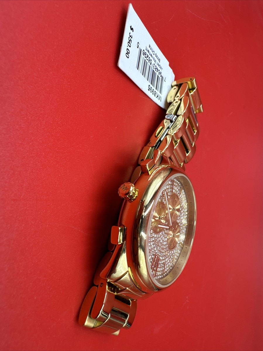 Michael Kors Authentic Langford Glitz Chronograph Watch Gold