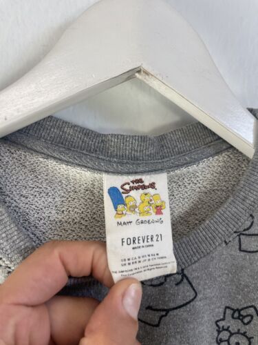 The Simpsons Sweater Womens Medium Forever 21 Pullover Sweatshirt Crop N249 - Picture 3 of 8